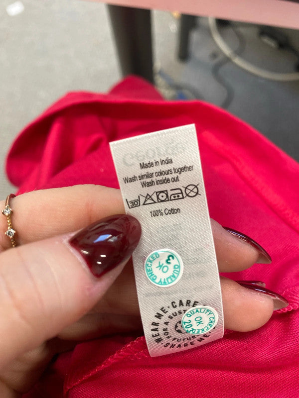 Lovely George pink boxy tee UK 10 AO001