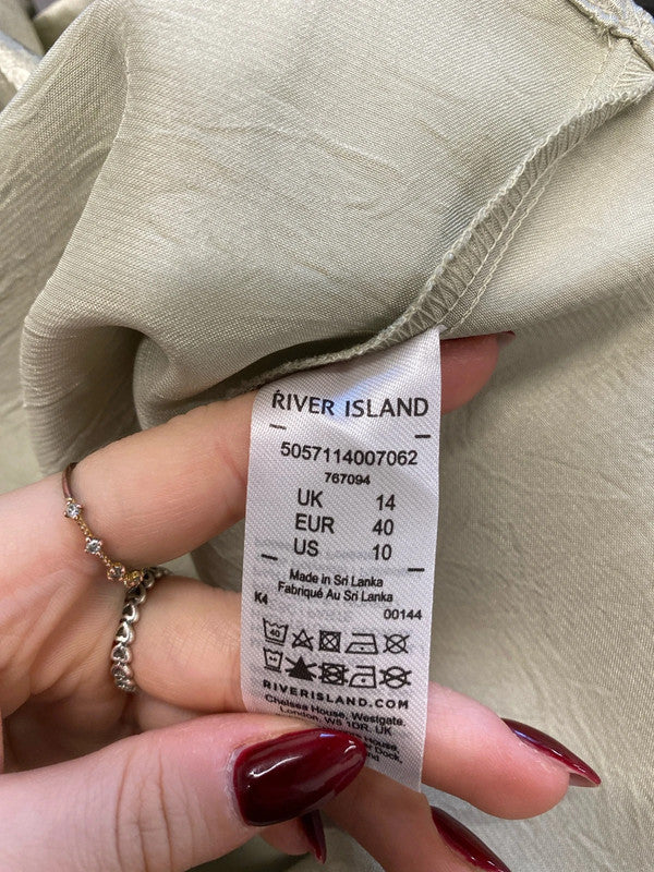 Stunning river island champagne one shoulder shimmer top UK 14 LN001