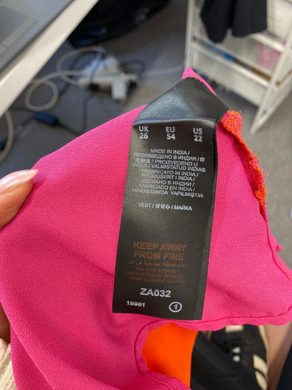 Lovely JD Williams orange red tunic floaty lightweight UK 26 NC001