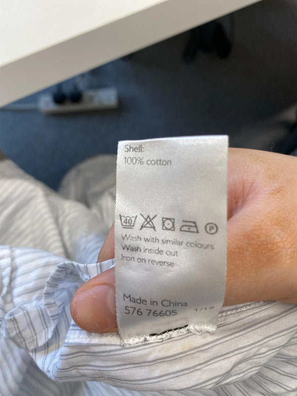 Fabulous John Lewis white striped button up shirt size XL KD001