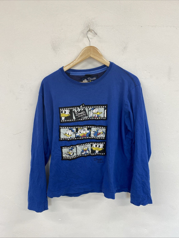 Vintage Disney Donald Duck Blue Comedy Hour Sweatshirt Size XXL RG021