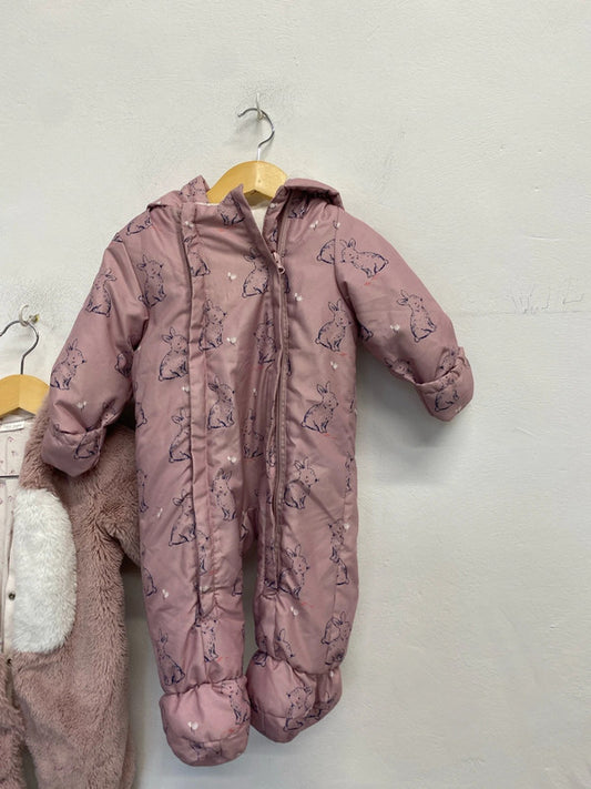 Lovely baby winter suits bunny puffer next John Lewis age 6-9m KM004