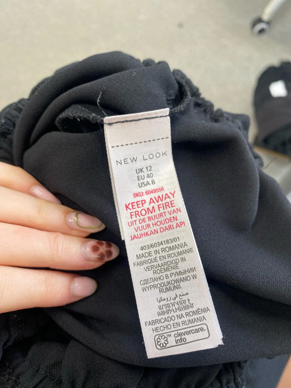 Lovely new look black belted jumpsuit uk 12 MB001