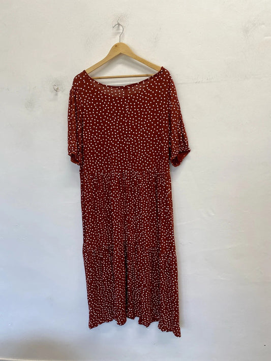 Lovely love yours tiered midi dress terracotta UK 22-24 IM001