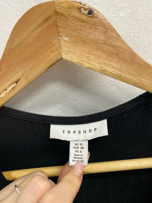 Lovely Topshop v neck black jumpsuit UK 10 JB001