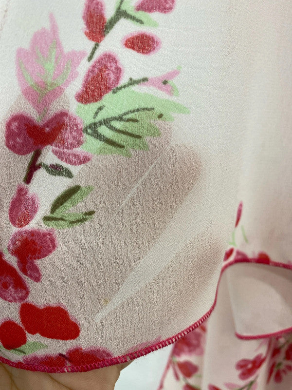 For Women Elegant Pink Floral Sheath Dress & Matching Scarf UK 12 MM005