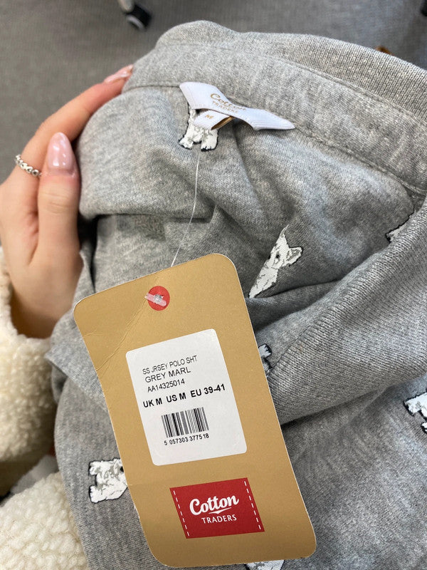 Lovely cotton traders dog polo shirt nwt UK M LW005