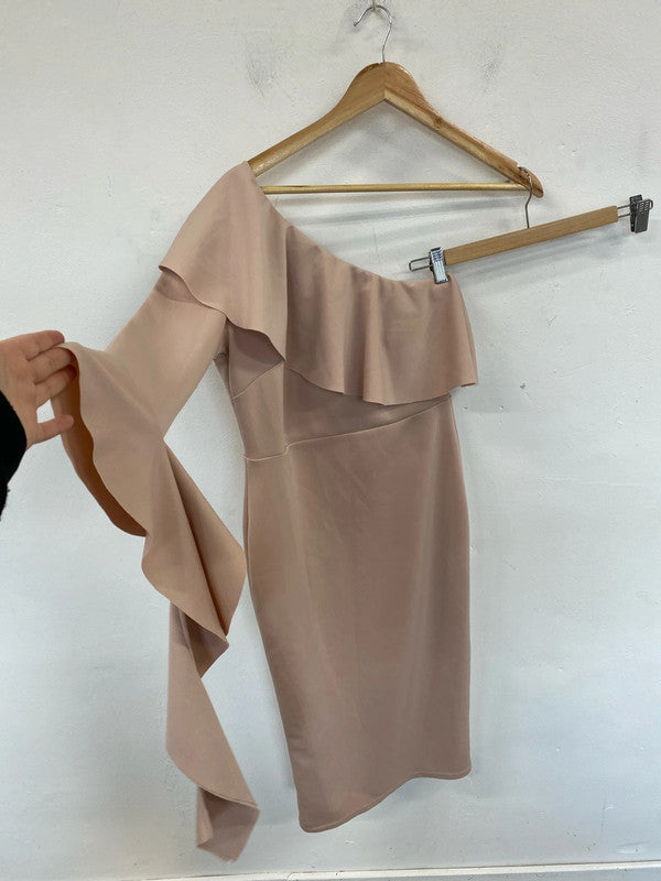 Asos Fabulous Rose Pink Asymmetric Midi Dress UK 12 MB001