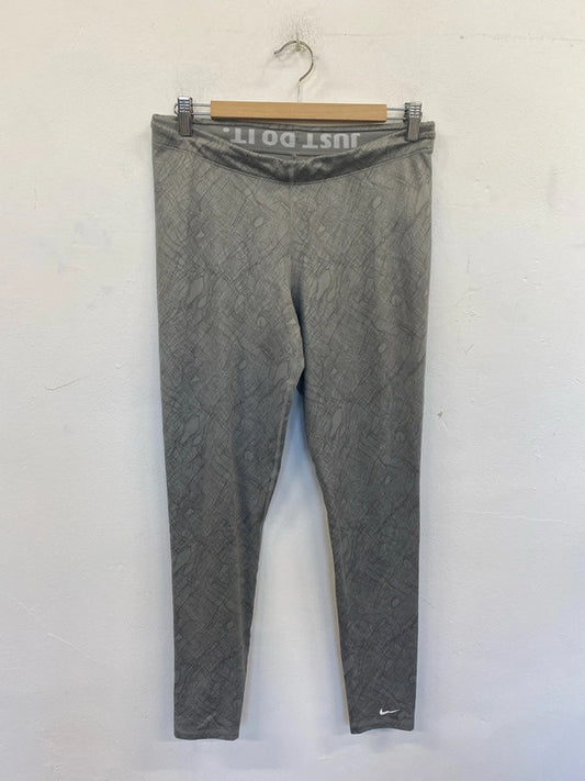 Great Nike Pro Combat Dri fit gym leggings UkL grey patterned KM005