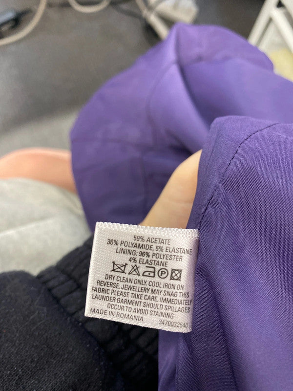 Lovely oasis purple low back now waist midi formal dress UK 10 NS003