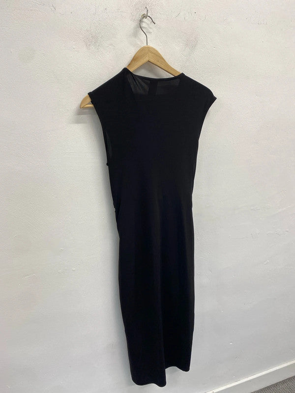 Lovely gok wan tu black ruched midi dress UK 10 AG006
