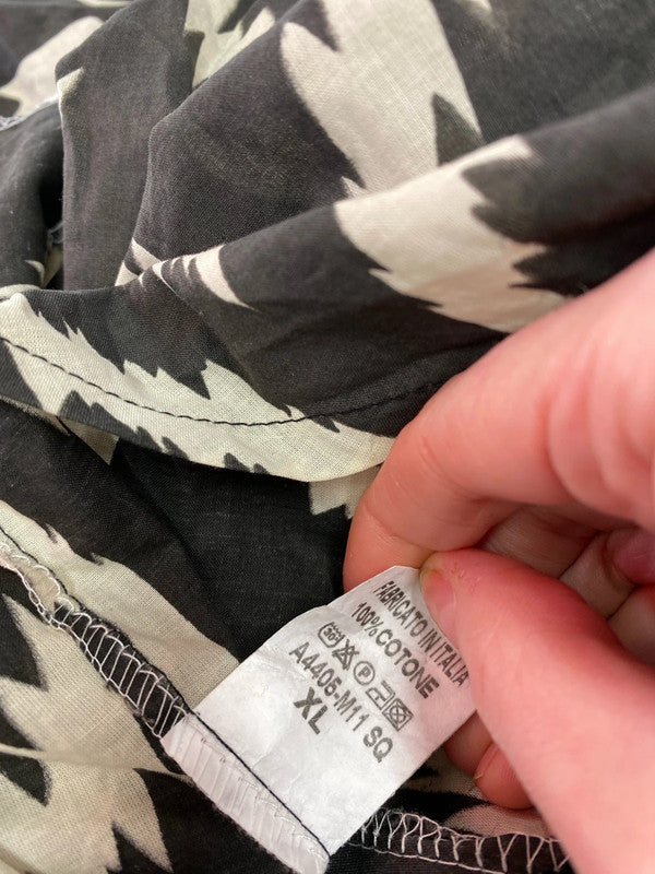 Fabulous Studio Abstract smock puff sleeve shirt mini dress UkXL IM001