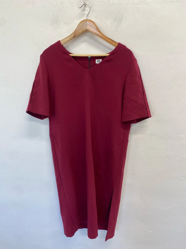 Gorgeous kin by John Lewis burgundy midi dress UK 14 MD002