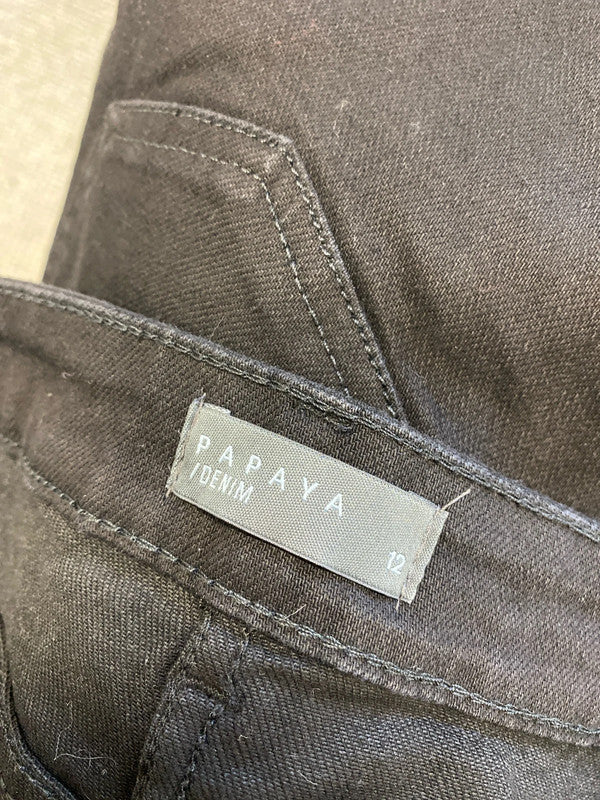 Lovely papaya black ankle grazer jeans UK 12 AO001