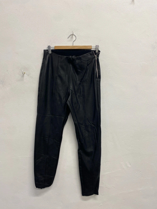 Lovely new look faux leather leggings zip side UK 12 KS002