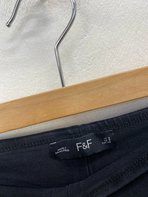 Lovely trio of black leggings m&s F&F uk 10-12 short #58 LD003