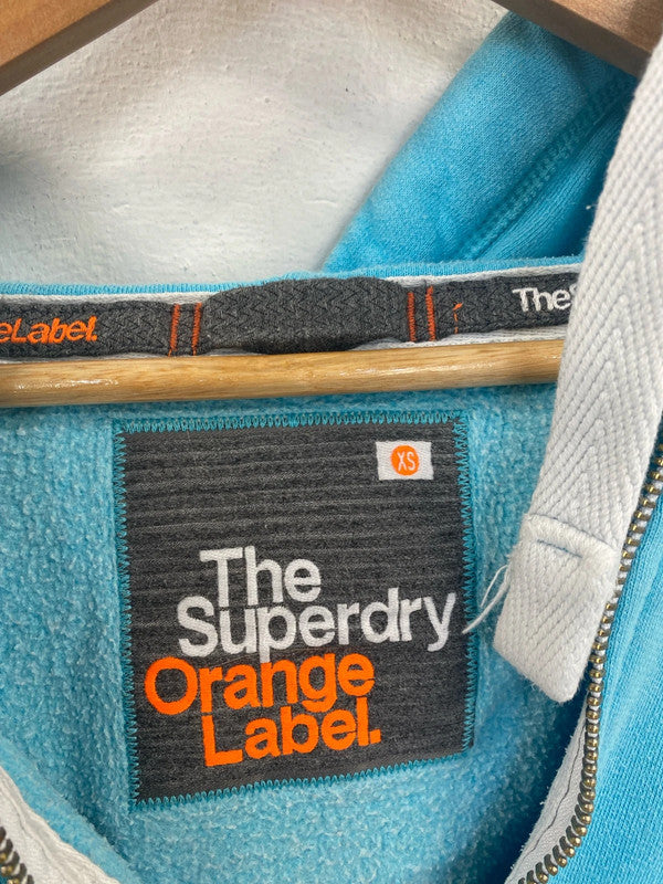 Superdry Sporty Turquoise Zip Thru Hoodie Size XS GK002