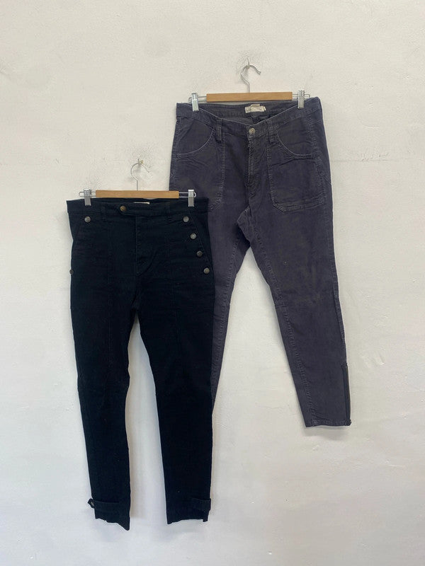 Lovely duo of H&M jeans cord black grey UK 16 #20 KM003