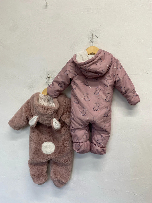 Lovely baby winter suits bunny puffer next John Lewis age 6-9m KM004