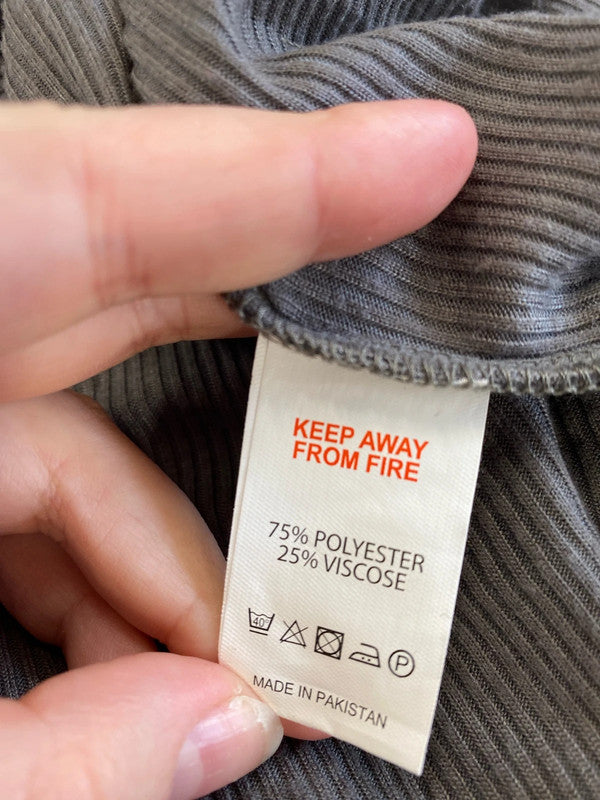 In The Style Chic Grey Ribbed Jumpsuit UK 24 LK006