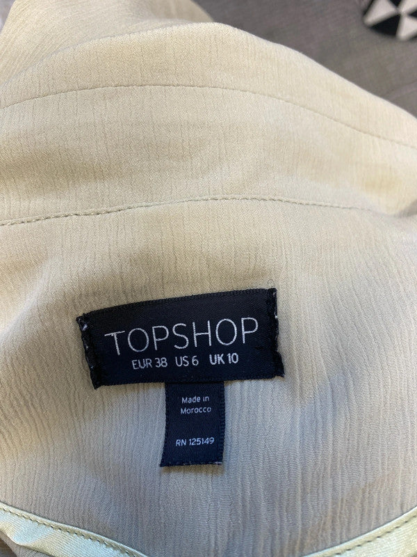 Lovely Topshop mint green button up longline shirt jacket UK 10 LB004