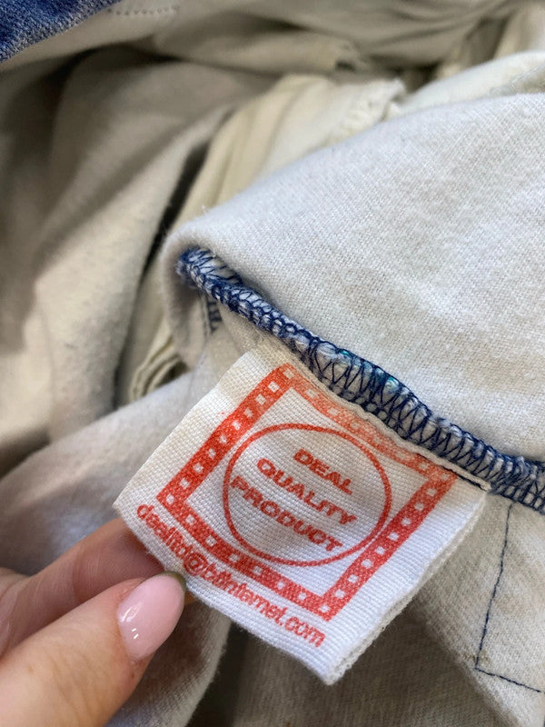 Stunning deal denim striped 1/4 zip top UK M MW001