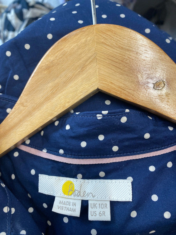 Fabulous Navy a Boden spotted Cotton shirt Uk10 Regular MM005