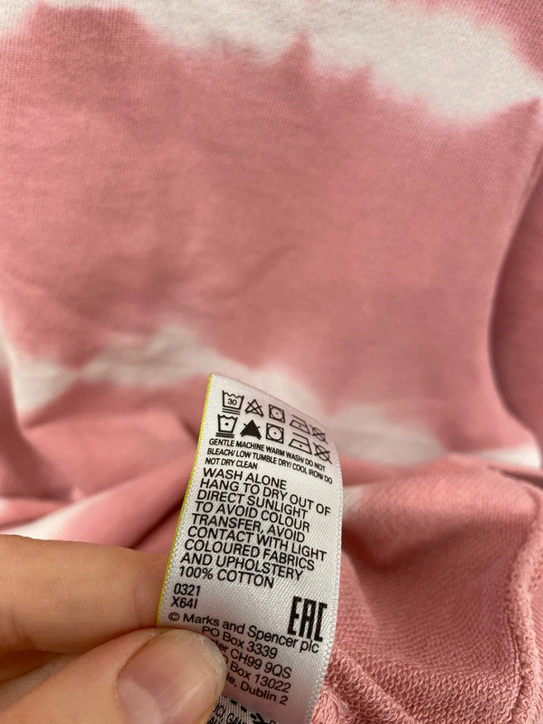 M&S Cute Pink Tie Dye Sweatshirt UK 12 HA001