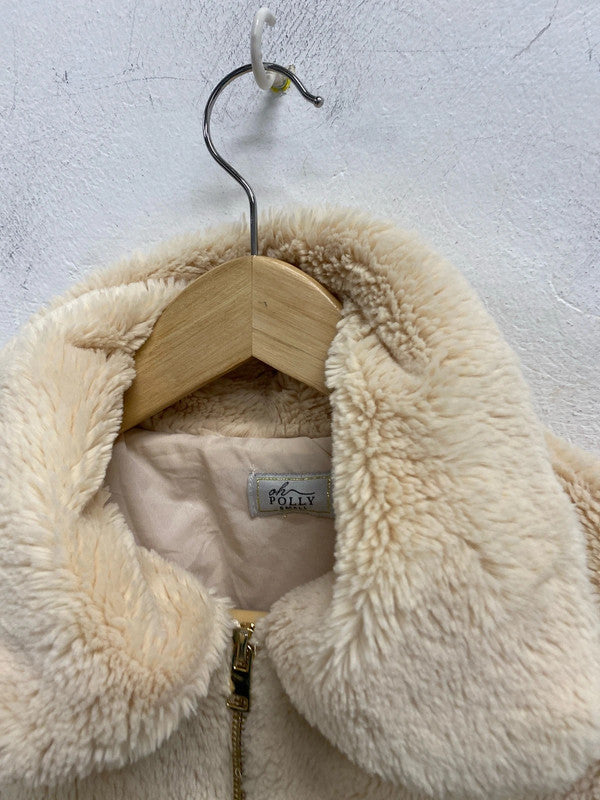 Fabulous Oh Polly fluffy cropped faux fur bomber jacket UkXS ZM001