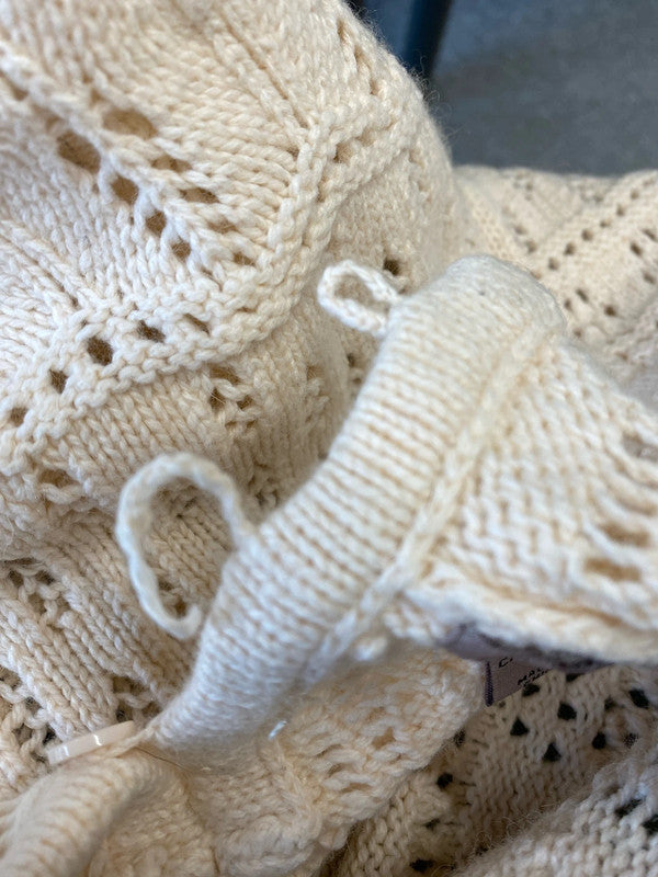 Fabulous Peach crochet knit wool blend jumper Uk10 JB001