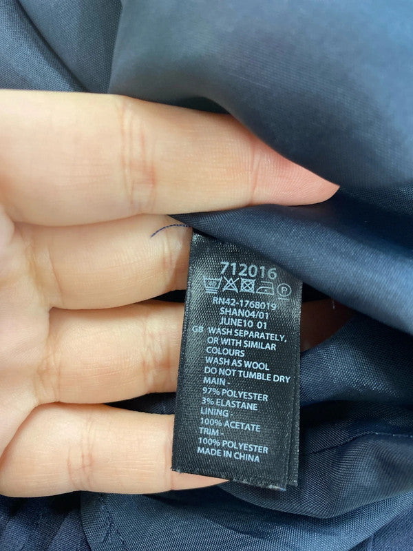 Monsoon Fabulous Navy Satin Embroidered Floral Mini Skirt UK 8 AG006