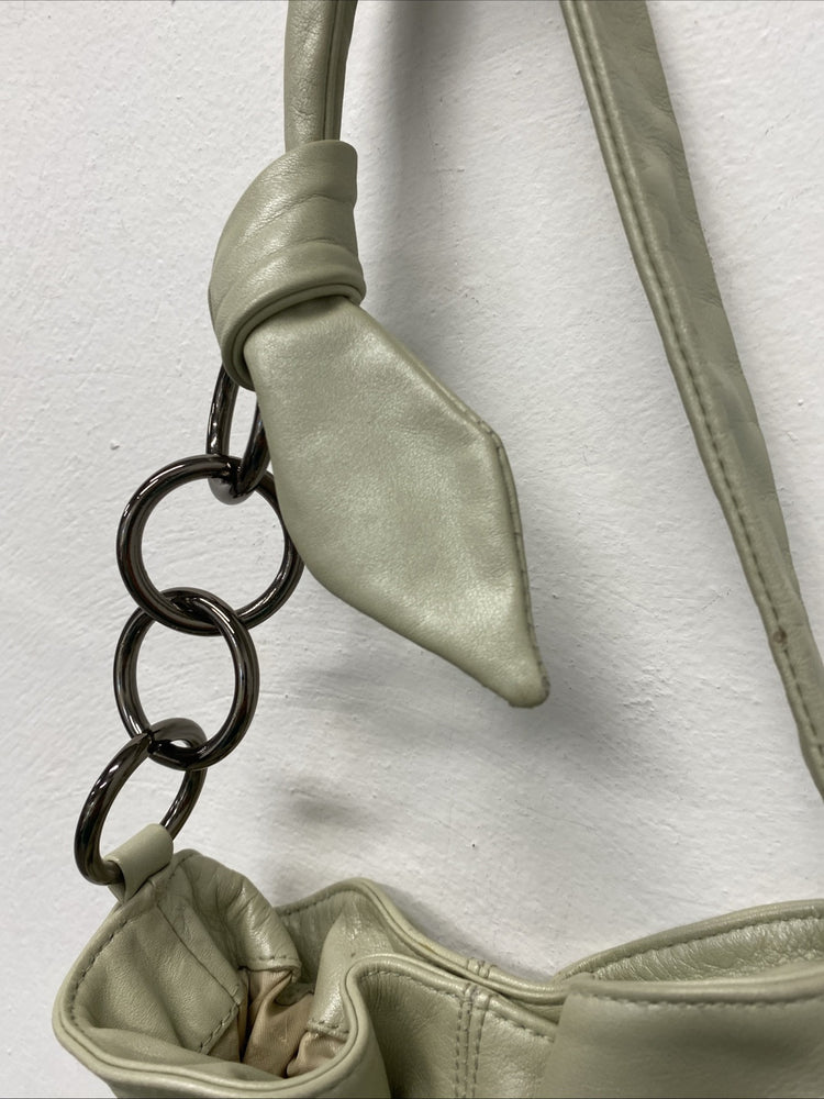 Fabulous super rare Mint Green Furla leather Bag Chain Detail Small SD002