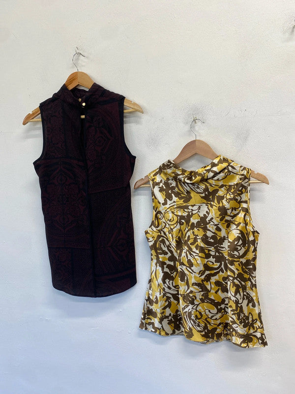 Lovely duo of sleeveless pattern tops next UK 10 SW001 #10