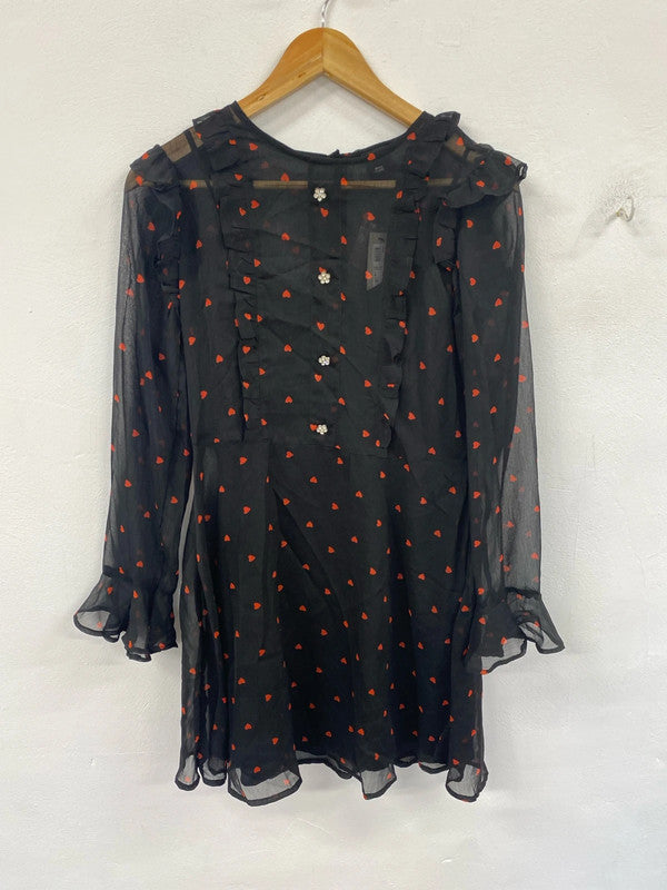 Fabulous River Island love heart dress uk 8 KM004