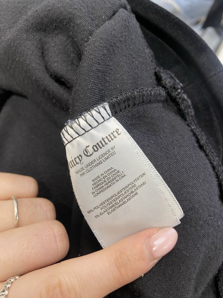 Lovely Juicy Couture Black Velvet Hoodie crop UK XS SD002