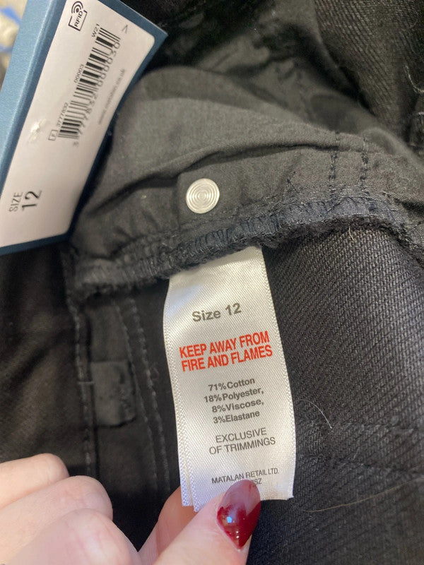 Lovely papaya black ankle grazer jeans UK 12 AO001