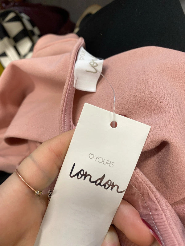 Gorgeous love yours pink skater skirt midi UK 22 RG021