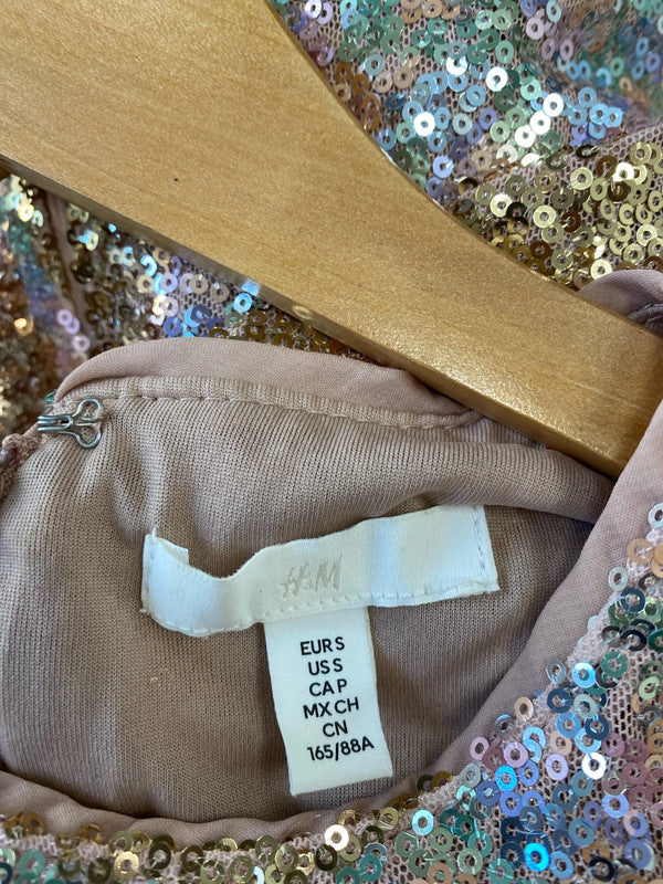 Fabulous H&M iridescent Sequin Dress UkS mini dress festival party JM008