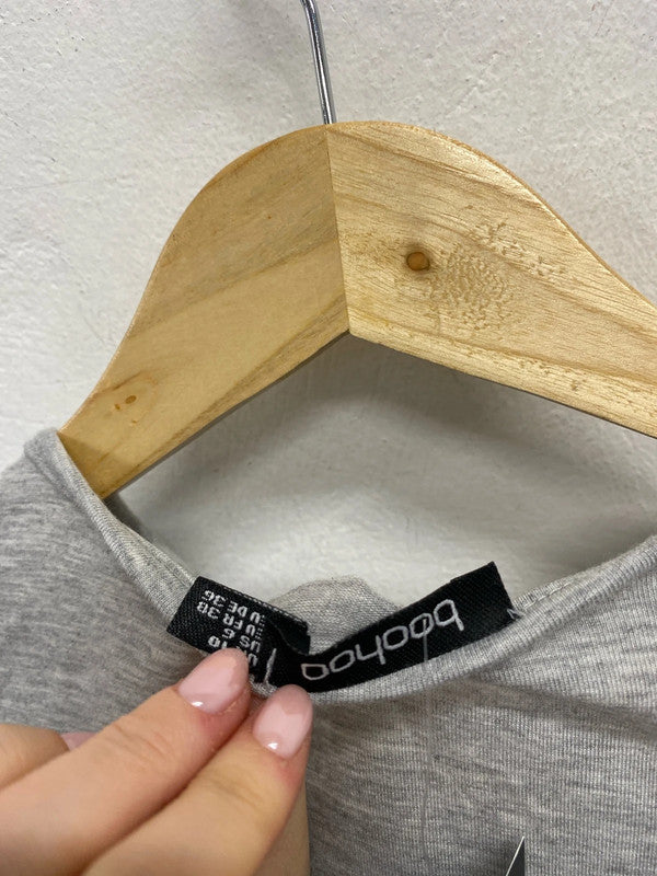 Lovely boohoo casual grey t shirt dress maxi UK 10 KS002