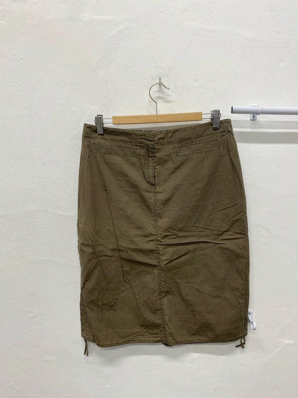 Fabulous Khaki pencil skirt cargo Y2K Next Uk12 AGS01