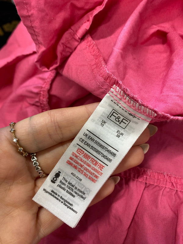 Gorgeous F&F pink smock midi dress UK 10 DF002