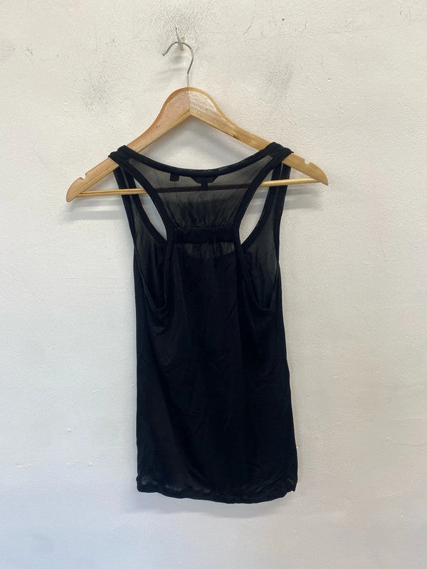 Lovely ted baker black semi sheer vest top UK XS LH002
