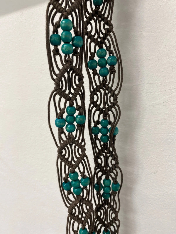 Fabulous Y2K boho belt teal accents Uk Xxxl 56” NC001