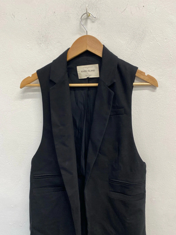 Stunning river island longline gilet blazer waistcoat UK S KM004