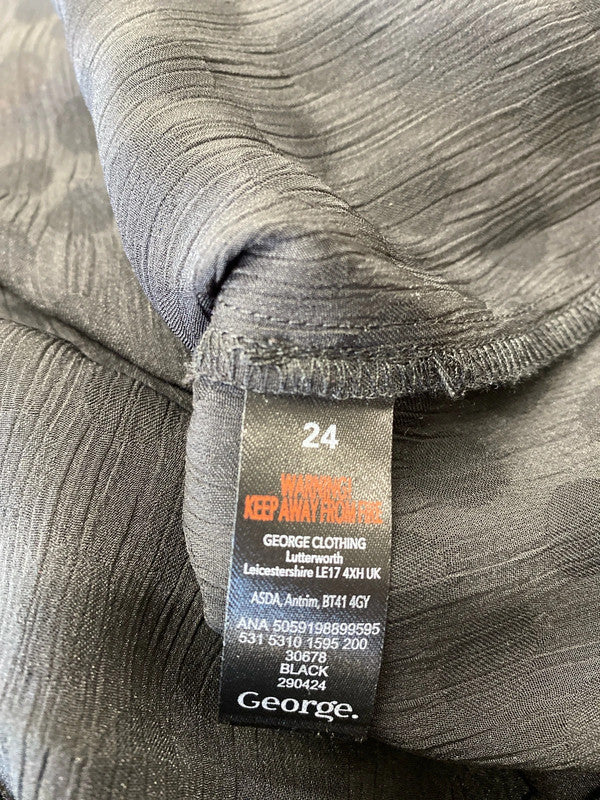 Fabulous George black spotty smock Uk24 lightweight IM001