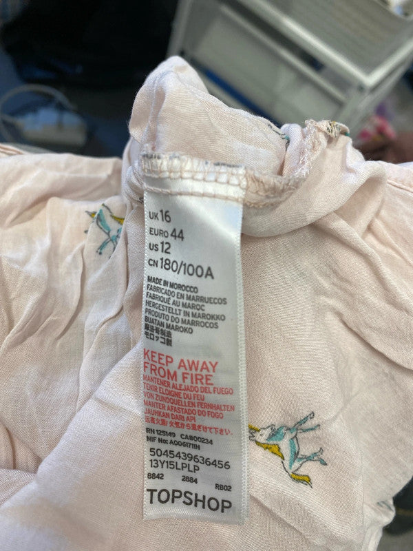 Fabulous Rose Unicorn Topshop blouse Uk16 JR001