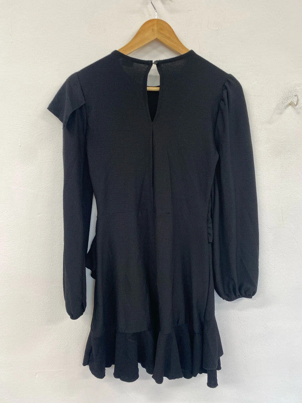 Stunning river island a symmetric ruffle mini dress uk 8 KM004