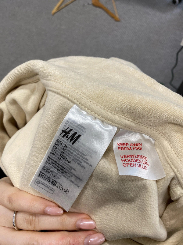 Lovely H&M towelling beige shirt UK M JB001