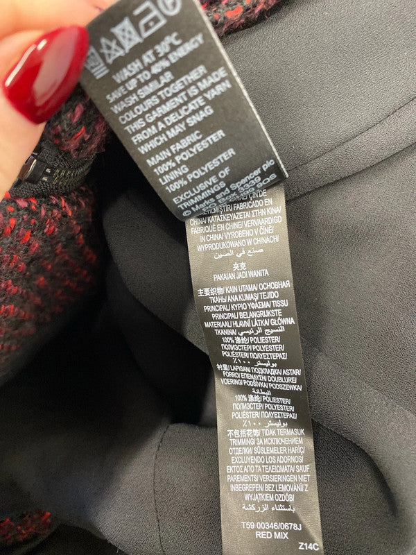 Lovely m&s burgundy black textured jacket UK 14 AO001