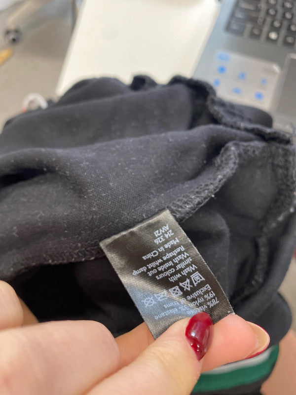 Lovely John Lewis black green side stripe trousers UK L LB004